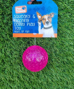 Squeaky Flashing Small Doggy Play Ball