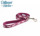 Dog lead purple bones 