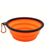 Orange portable dog bowl