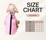 Pink dog coat zipper