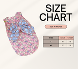 Bow print dog jacket with oversized bow