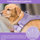 Dog harness lilac front 